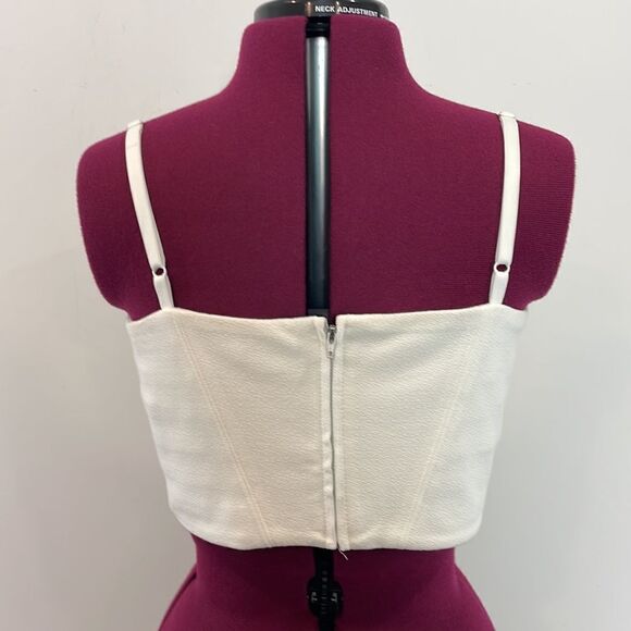 Aritzia Babaton white crop top with thin straps and Back Zip Closure L - Picture 5 of 12